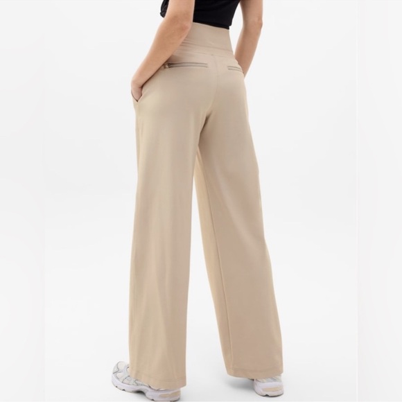 Athleta Pants - Athleta Venice Wide Leg Lounge Pants Small Petite Taupe Neutral Flare Abalone